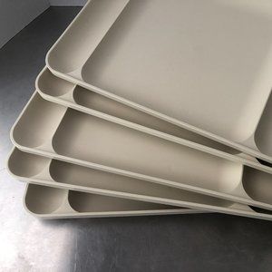 Tupperware Lunch/Camping/Daycare Trays Set of 5 Divided Entree/2 Sides/Utensil